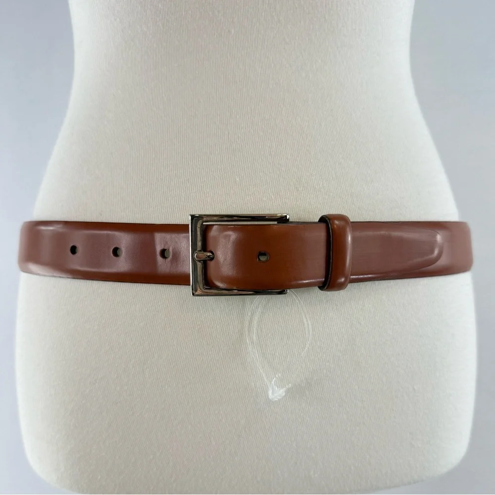 Brooks Brothers Classic Medium Brown Smooth Italian Leather Men's Belt W119